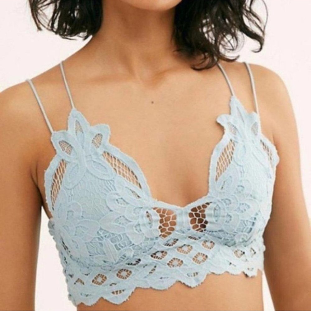 Free People FP One Adella Bralette Embroidered Lace
Ice Blue Crop Top